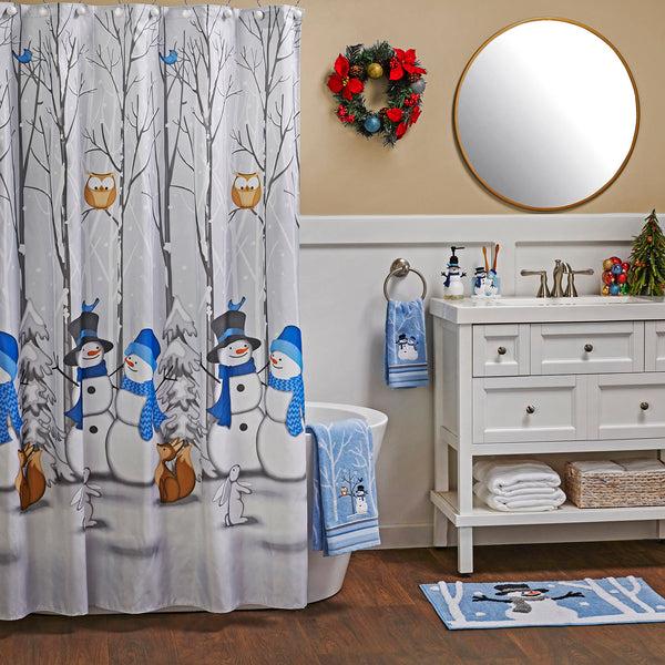 Skl Home Winter Friends Fabric Shower Curtain Gray