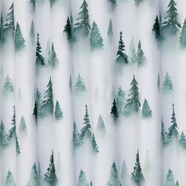 Skl Home Winter Pines Fabric Shower Curtain Green