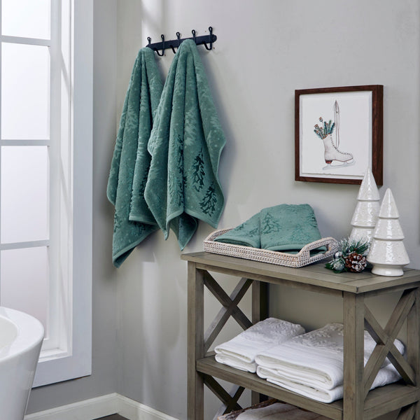 Skl Home Wispy Trees 2-Piece Hand Towel Set Sage