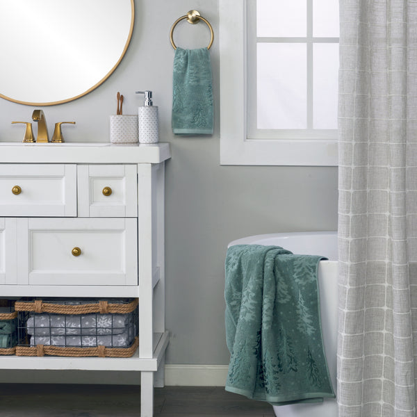 Skl Home Wispy Trees Jacquard Bath Towel Sage