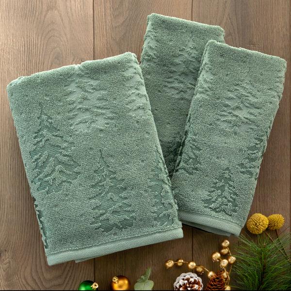 Skl Home Wispy Trees Jacquard Bath Towel Sage