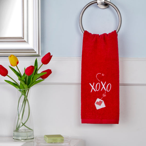 Skl Home XOXO 2-Piece Hand Towel Set Red