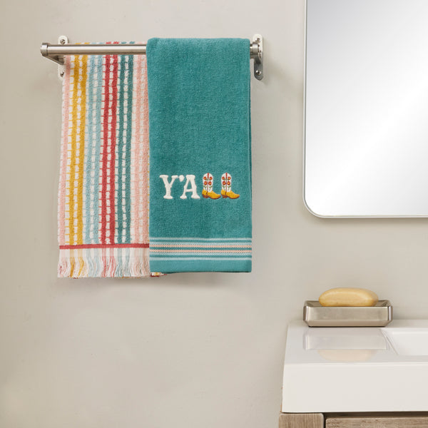 Skl Home Y'all 2-Piece Hand Towel Set Teal/Multi