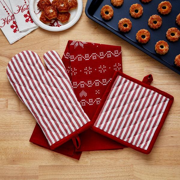 Skl Home Snowflake Winter 2-Piece Kitchen Dish Towel Set Red/Multi