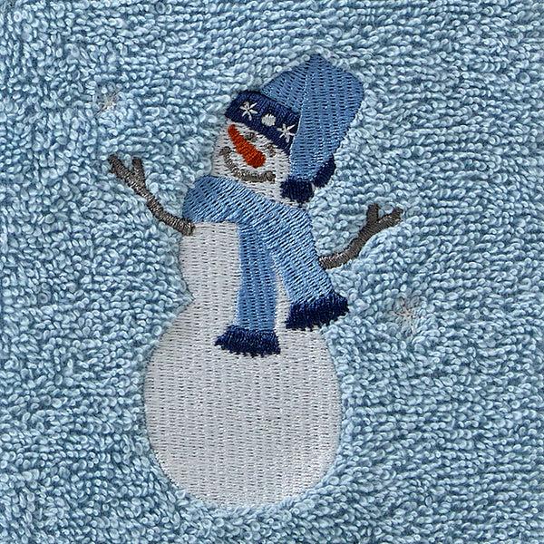 Skl Home Snowman Sled 2-Piece Hand Towel Set Light Blue