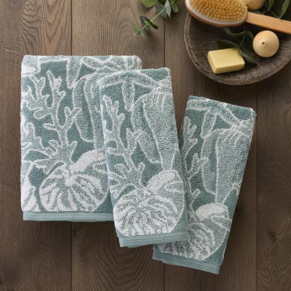 Skl Home South Seas Shell Jacquard 2-Piece Hand Towel Set Teal