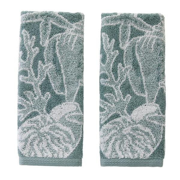 skl home South Seas Shell Jacquard 2-Piece Hand Towel Set Teal