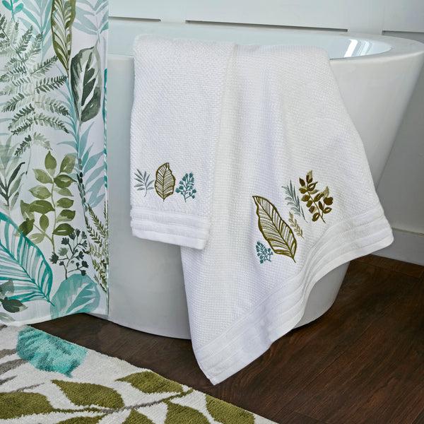Skl Home Sprouted Palm 2-Piece Hand Towel Set White/Multi