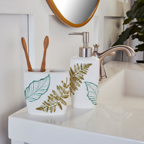 Skl Home Sprouted Palm Toothbrush Holder White/Multi
