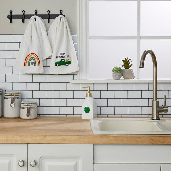 Skl Home St. Patrick’s Day 2-Piece Hand Towel Set White