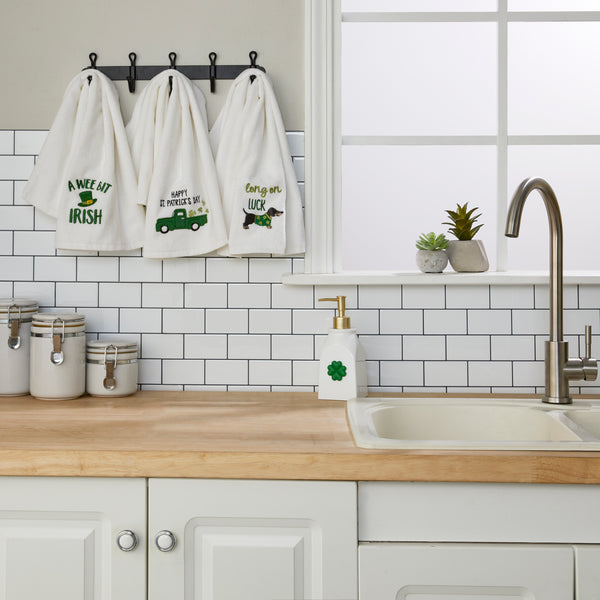 Skl Home St. Patrick’s Day 2-Piece Hand Towel Set White