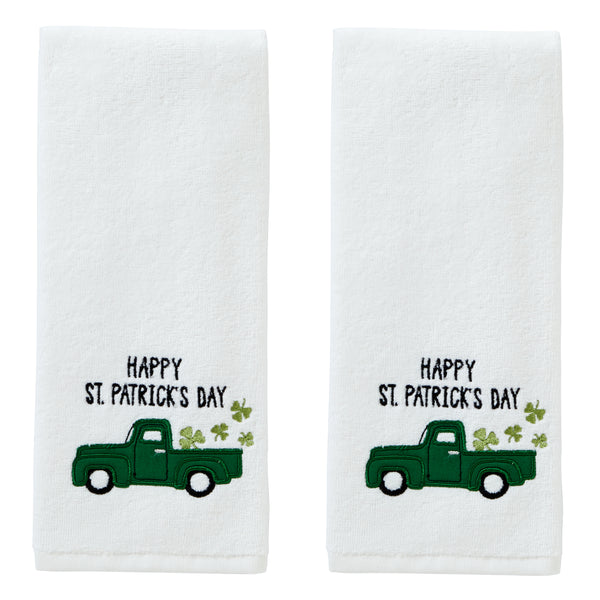 skl home St. Patrick’s Day 2-Piece Hand Towel Set White