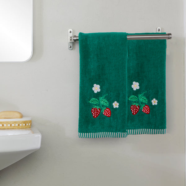 Skl Home Strawberry Vine 2-Piece Hand Towel Set Green