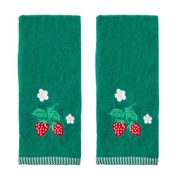 skl home Strawberry Vine 2-Piece Hand Towel Set Green