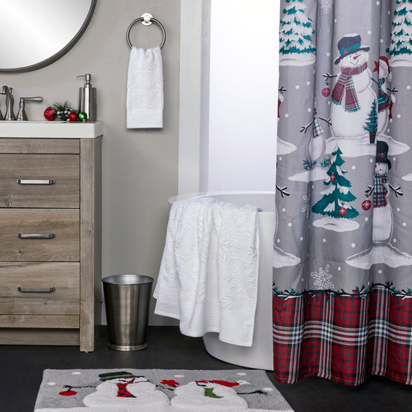 Skl Home Subtle Snowflakes 2-Piece Hand Towel Set White