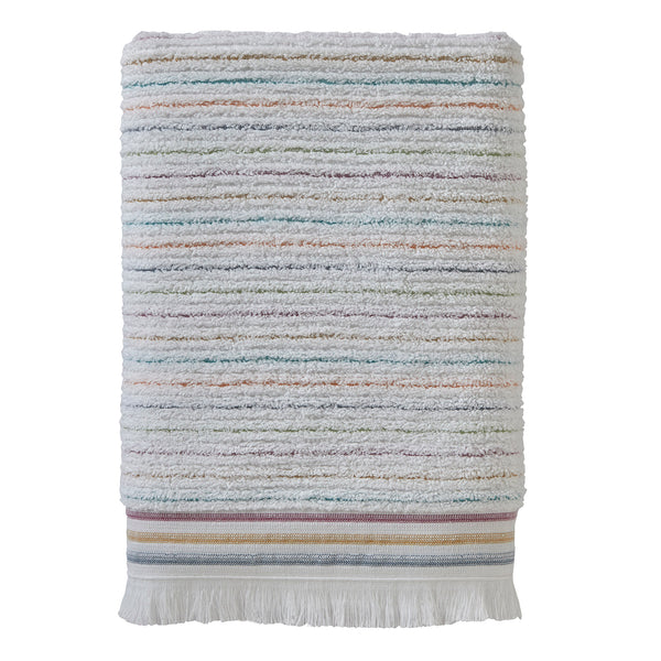 skl home Subtle Stripe Turkish Cotton Bath Towel White Multi