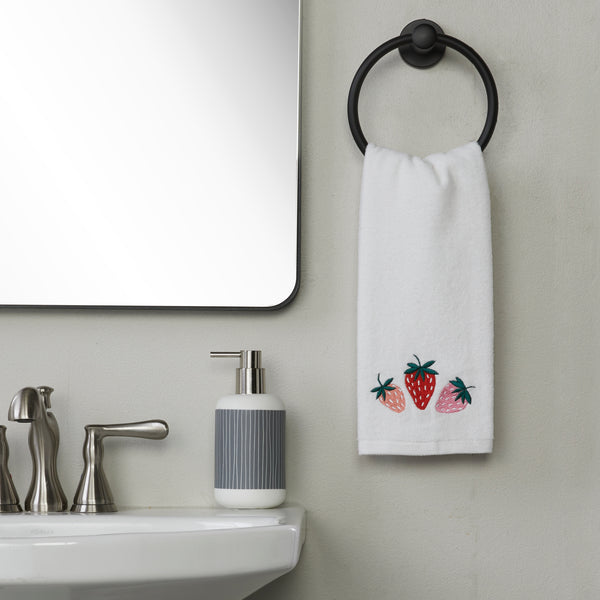 Skl Home Summer Strawberries 2-Piece Hand Towel Set White