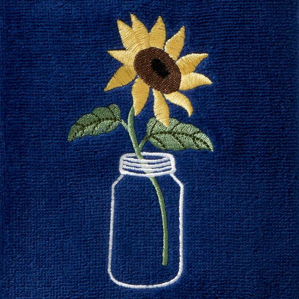 Skl Home Sunflower In Jar 2-Piece Hand Towel Set Blue