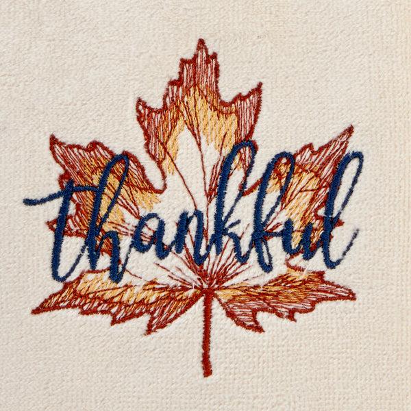 Skl Home Thankful Leaf 2-Piece Hand Towel Set Natural