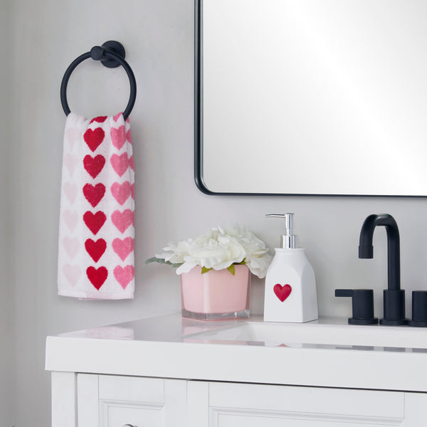 Skl Home Tonal Hearts Jacquard 2-Piece Hand Towel Set Multi