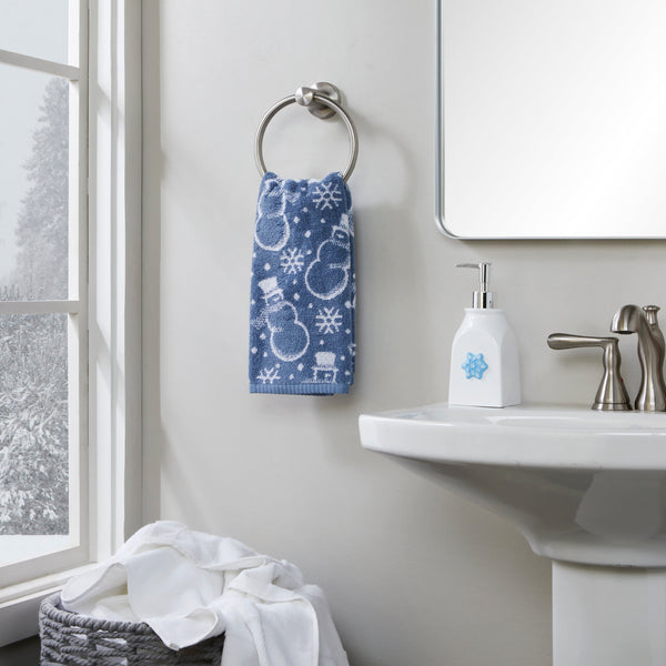 Skl Home Top Hat Snowman 2-Piece Hand Towel Set Blue