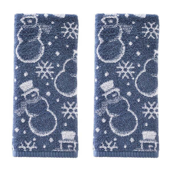 skl home Top Hat Snowman 2-Piece Hand Towel Set Blue
