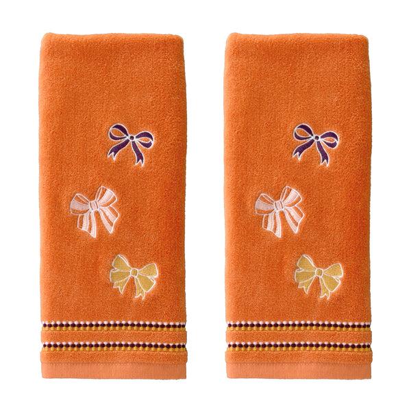 skl home Tossed Autumn Bows 2-Piece Hand Towel Set Orange