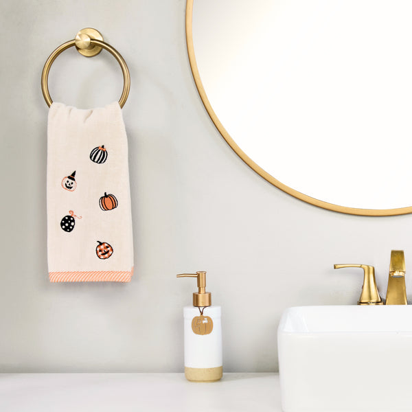 Skl Home Tossed Pumpkins 2-Piece Hand Towel Set Taupe