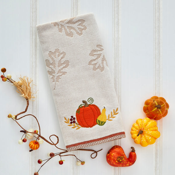 Skl Home Traditional Pumpkin 2-Piece Hand Towel Set Natural