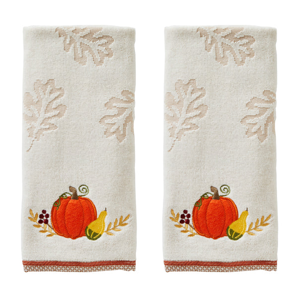 skl home Traditional Pumpkin 2-Piece Hand Towel Set Natural