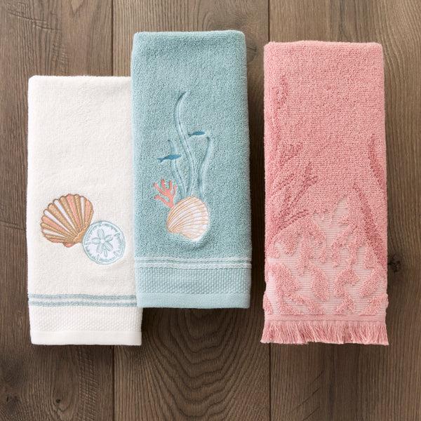 Skl Home Underwater Embellished 2-Piece Hand Towel Set Blue