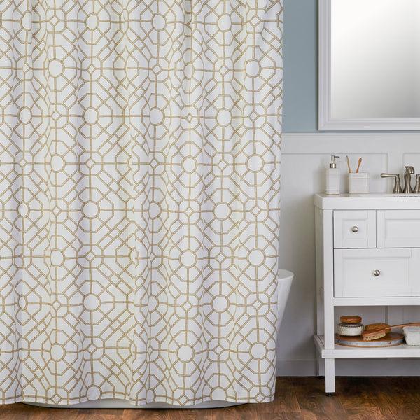 Skl Home Vern Yip By SKL Home Bamboo Lattice Fabric Shower Curtain 54"x78" Natural