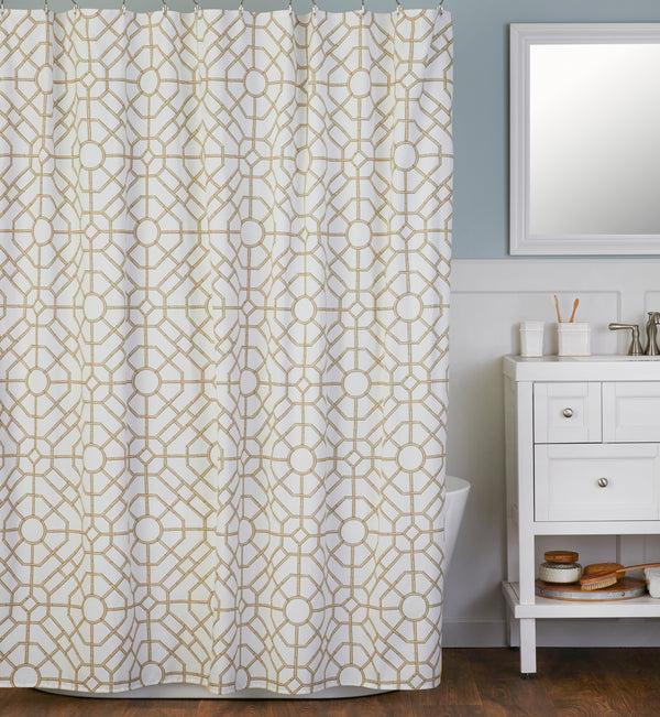 Skl Home Vern Yip By SKL Home Bamboo Lattice Fabric Shower Curtain 70"x96" Natural