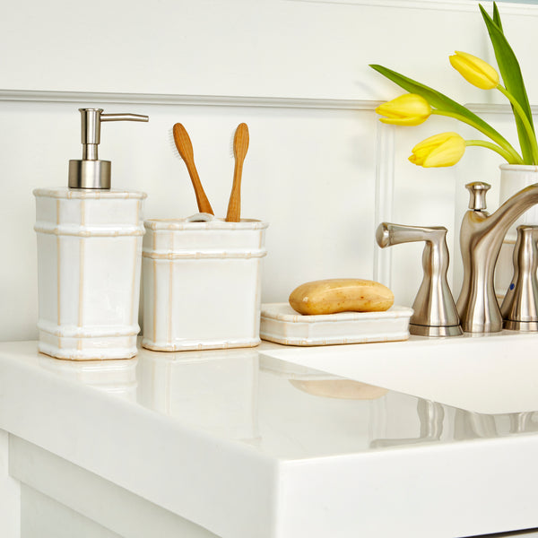 Skl Home Vern Yip By SKL Home Bamboo Lattice Toothbrush Holder White/Ecru