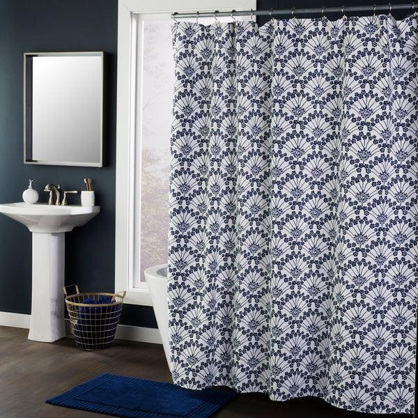 Skl Home Vern Yip By SKL Home Boho Floral Fabric Shower Curtain Blue/White