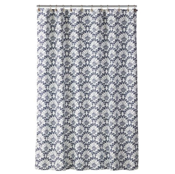 skl home Vern Yip by SKL Home Boho Floral Fabric Shower Curtain Blue/White