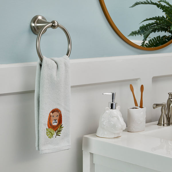 Skl Home Vern Yip By SKL Home Jungle Cats Lion 2-Piece Hand Towel Set Gray