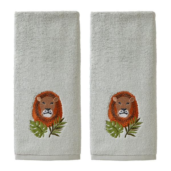 skl home Vern Yip by SKL Home Jungle Cats Lion 2-Piece Hand Towel Set Gray