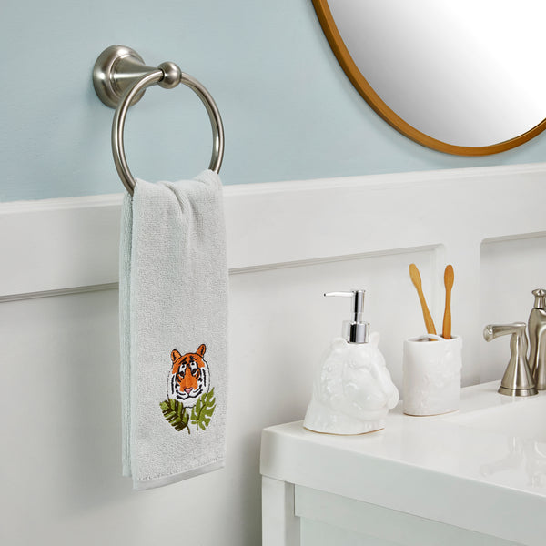 Skl Home Vern Yip By SKL Home Jungle Cats Tiger 2-Piece Hand Towel Set Gray