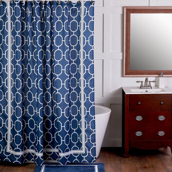 Skl Home Vern Yip By SKL Home Lithgow Fabric Shower Curtain Navy