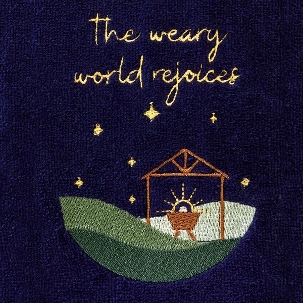 Skl Home Weary World Rejoices 2-Piece Hand Towel Set Navy