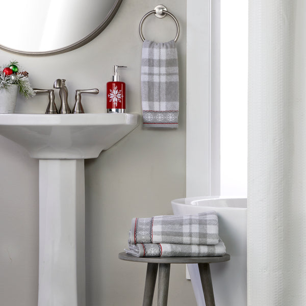 Skl Home Whistler Plaid Jacquard 2-Piece Hand Towel Set Gray/Multi