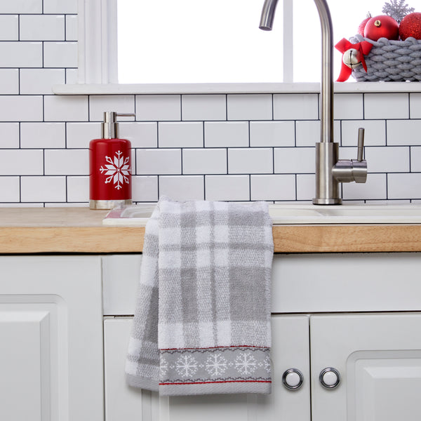 Skl Home Whistler Plaid Jacquard 2-Piece Hand Towel Set Gray/Multi