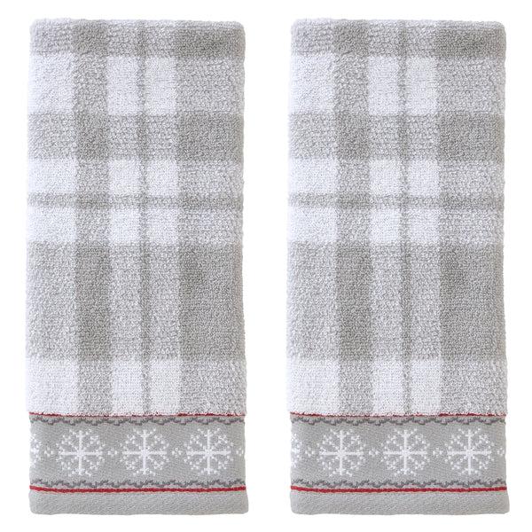 skl home Whistler Plaid Jacquard 2-Piece Hand Towel Set Gray/Multi