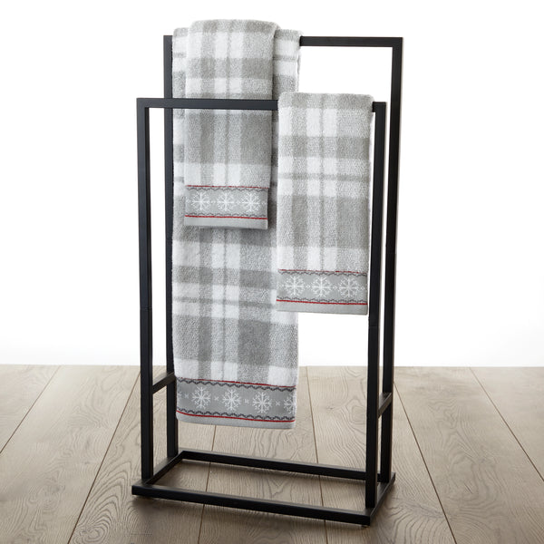 Skl Home Whistler Plaid Jacquard Bath Towel Gray/Multi