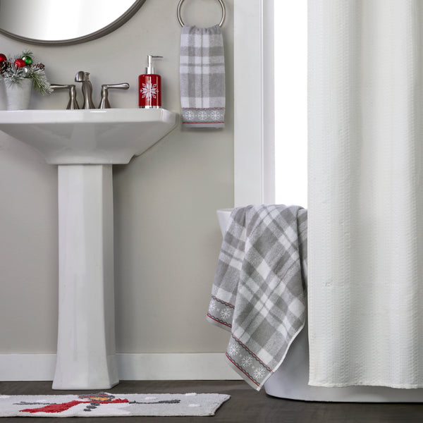 Skl Home Whistler Plaid Jacquard Bath Towel Gray/Multi