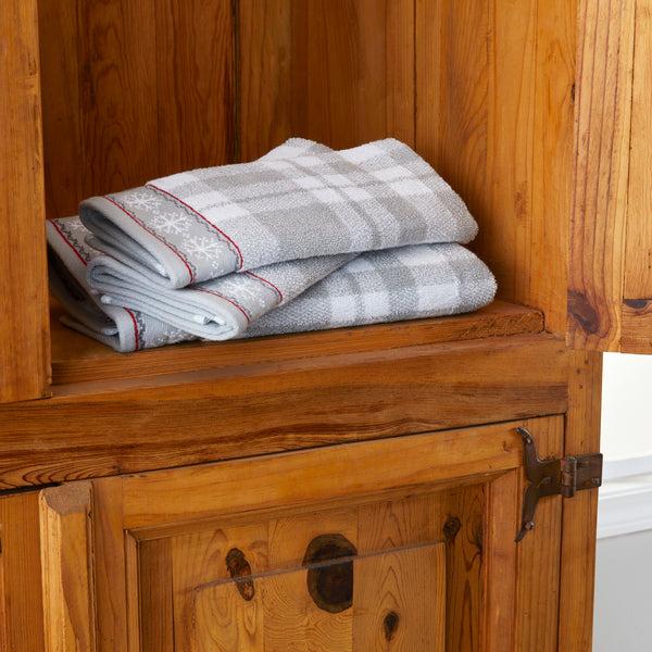 Skl Home Whistler Plaid Jacquard Bath Towel Gray/Multi