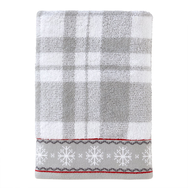 skl home Whistler Plaid Jacquard Bath Towel Gray/Multi