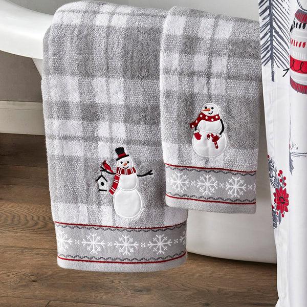 Skl Home Whistler Snowman 2-Piece Hand Towel Set Gray