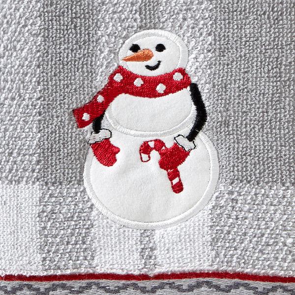 Skl Home Whistler Snowman 2-Piece Hand Towel Set Gray